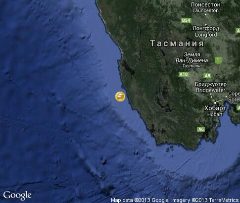 карта: Морские экскурсии в Тасмании