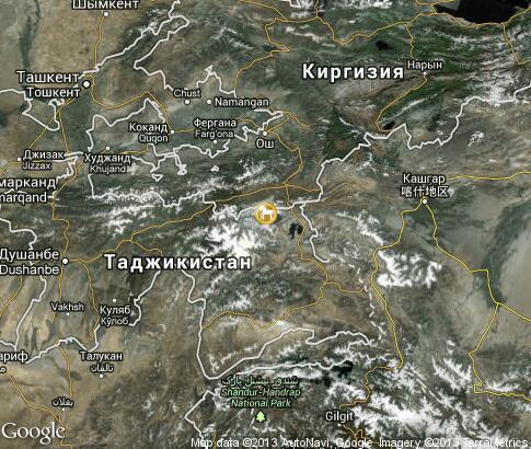 map: Hunting in Tajikistan