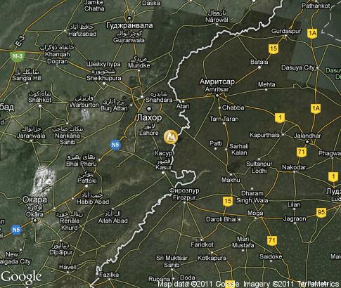 マップ: Mountainous border with India