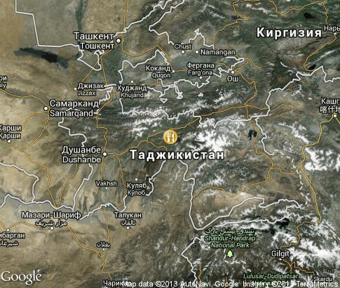 карта: Чайные на улицах Таджикистана