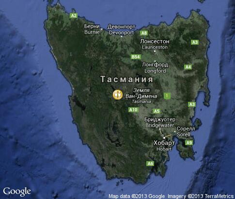 map: Wool Production in Tasmania