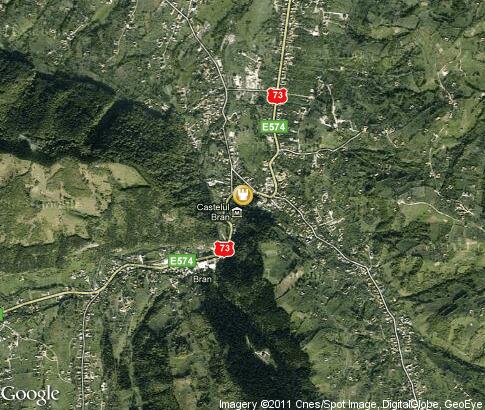 map: Bran Castle (Dracula castle)