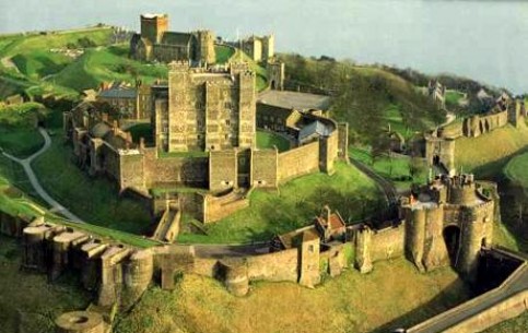 Dover Castle, one of the largest in Great Britain, was founded on the shore of Dover Strait in 12th c. and has been called the 