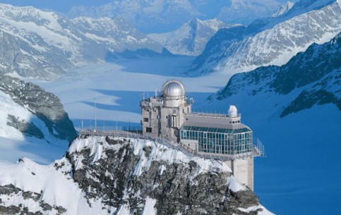 Jungfraujoch is the most high mountain railway station in Europe, a World Heritage Site. Observatory, Ice Palace, observation area with breath-taking panorama of the Alps